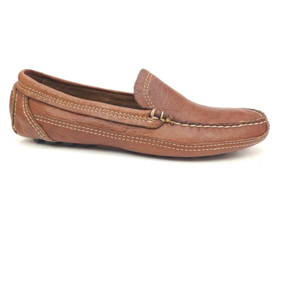 Duluth Trading Co Brown Pebble Leather Driving Loafer Men's 8 W 43183